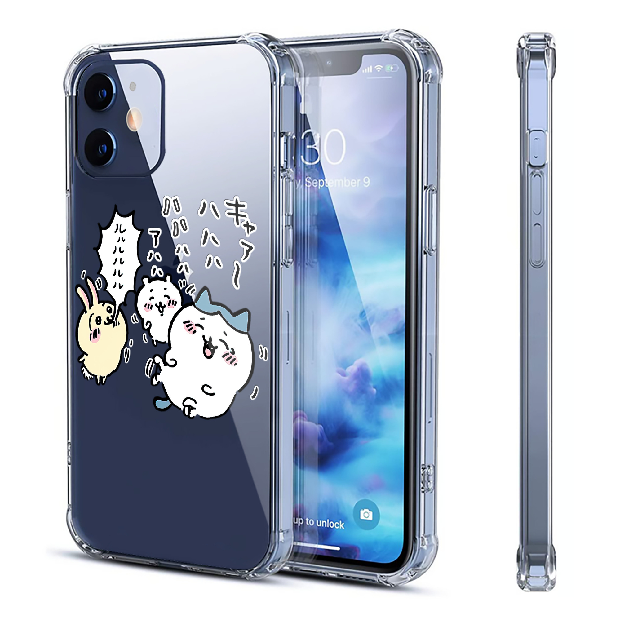 （画像用） ちいかわ うさぎ Chii-kawa usagi 【iPhone 12シリーズ対応】透明スマホケース（クリアソフトケース）